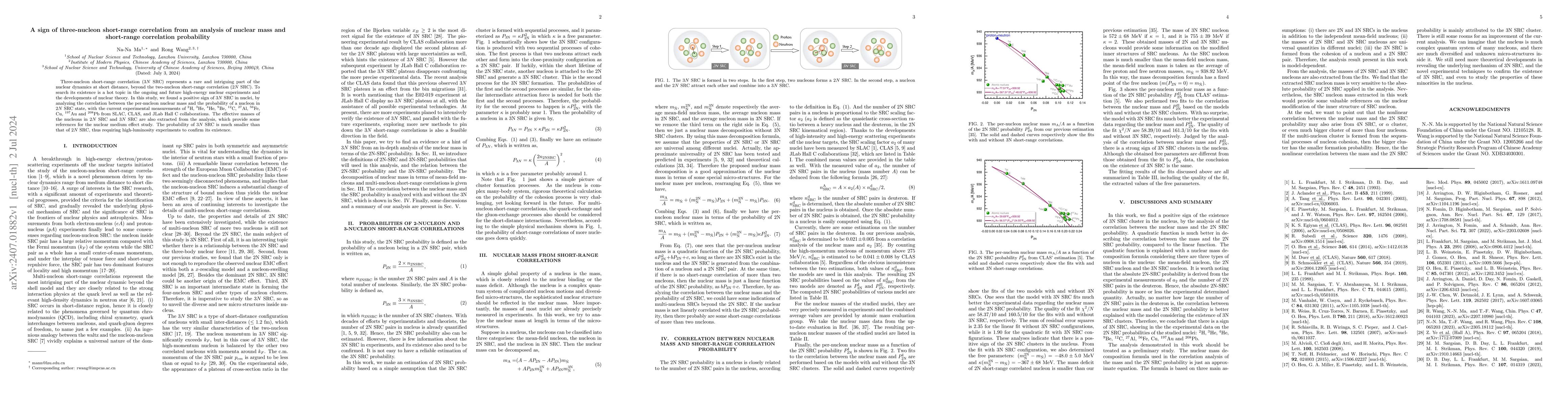 Thumbnail for A sign of three-nucleon short-range correlation from an analysis of
  nuclear mass and short-range correlation probability