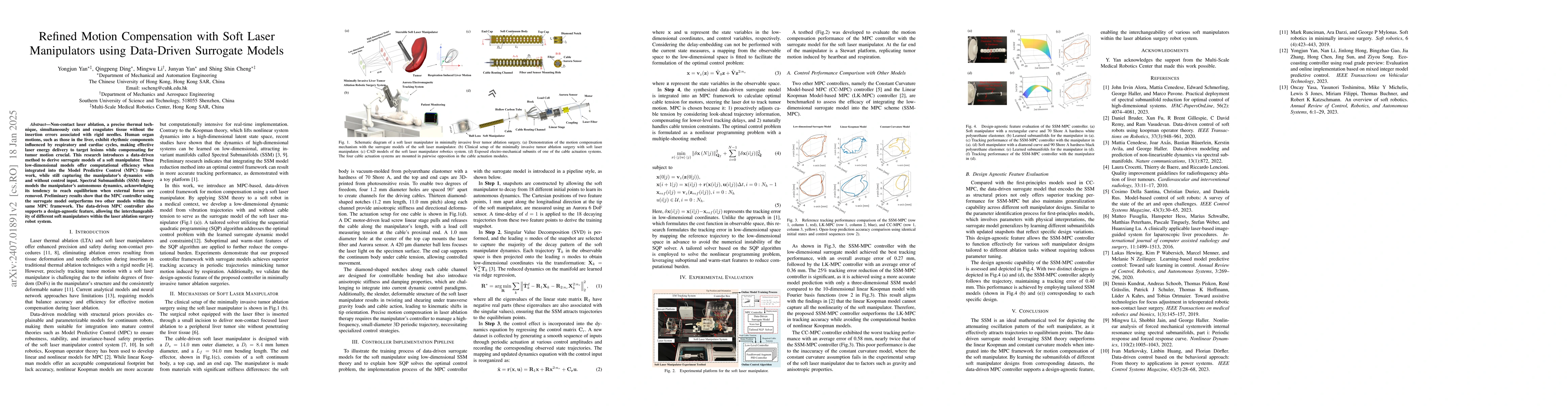 Thumbnail for Refined Motion Compensation with Soft Laser Manipulators using
  Data-Driven Surrogate Models