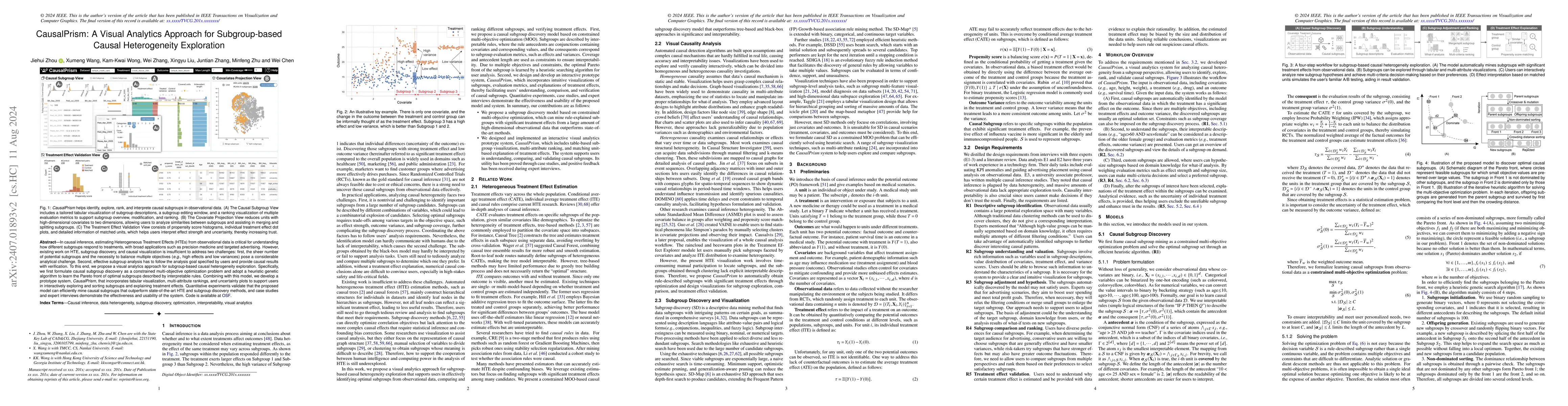 Thumbnail for CausalPrism: A Visual Analytics Approach for Subgroup-based Causal
  Heterogeneity Exploration