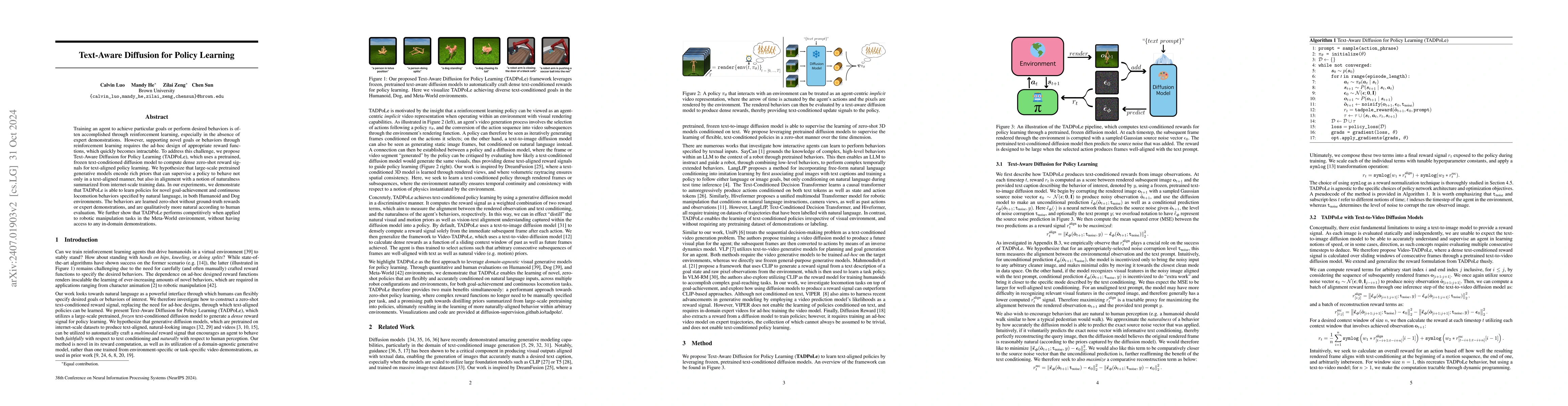 Thumbnail for Text-Aware Diffusion for Policy Learning