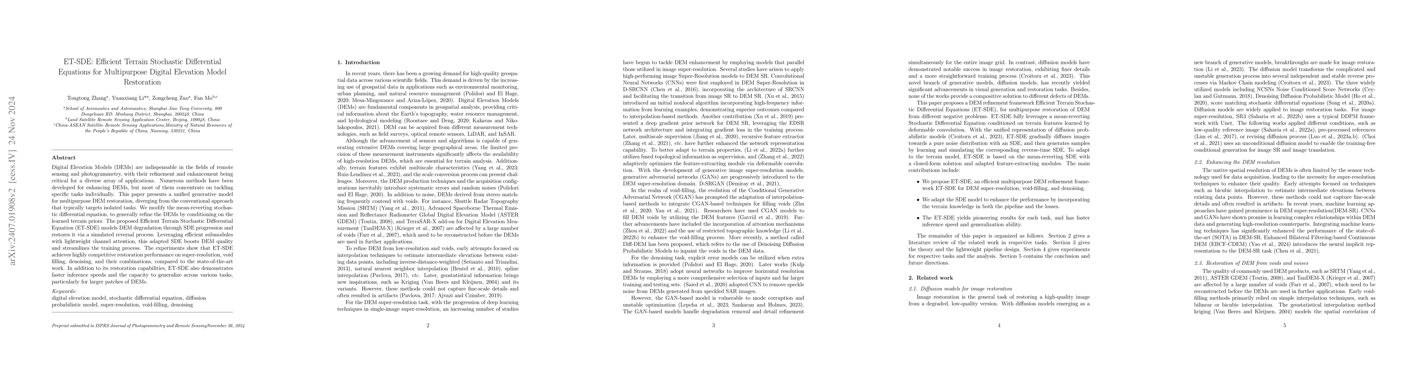 Thumbnail for Efficient Stochastic Differential Equation for DEM Super Resolution with
  Void Filling