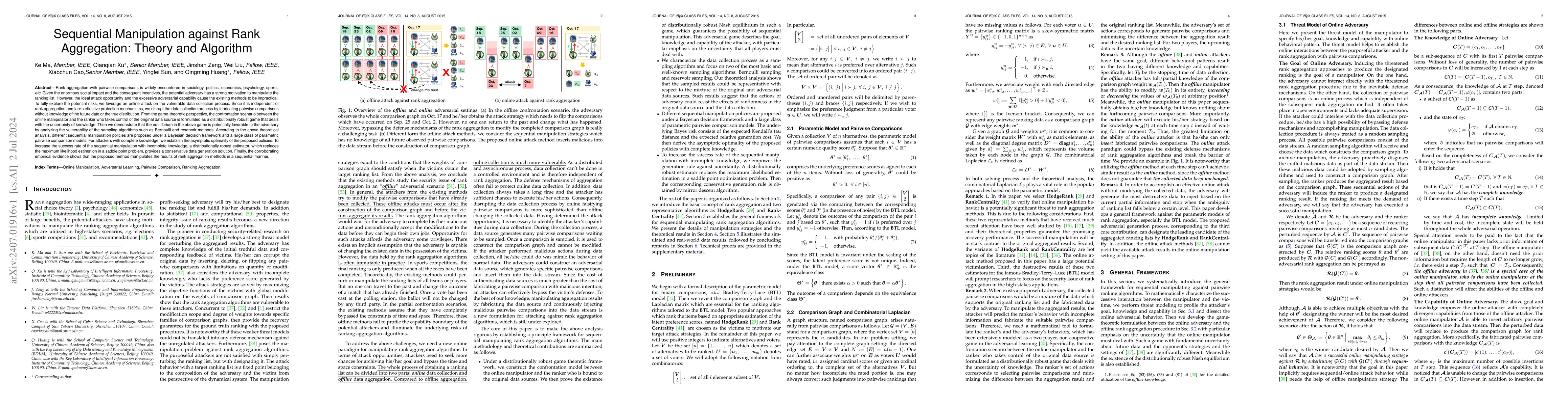Thumbnail for Sequential Manipulation Against Rank Aggregation: Theory and Algorithm