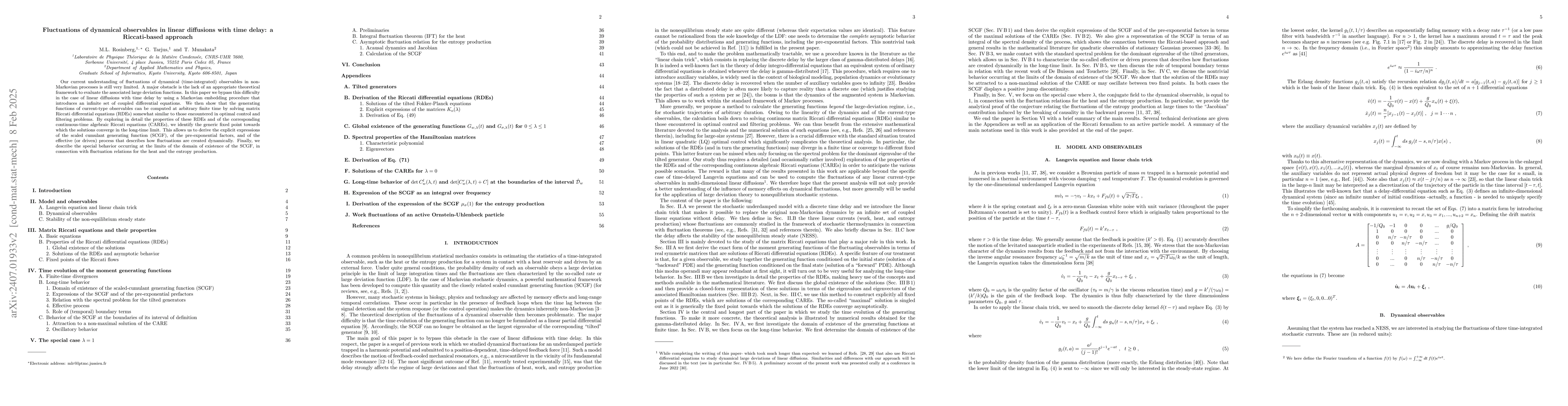 Thumbnail for Fluctuations of dynamical observables in linear diffusions with time
  delay: a Riccati-based approach