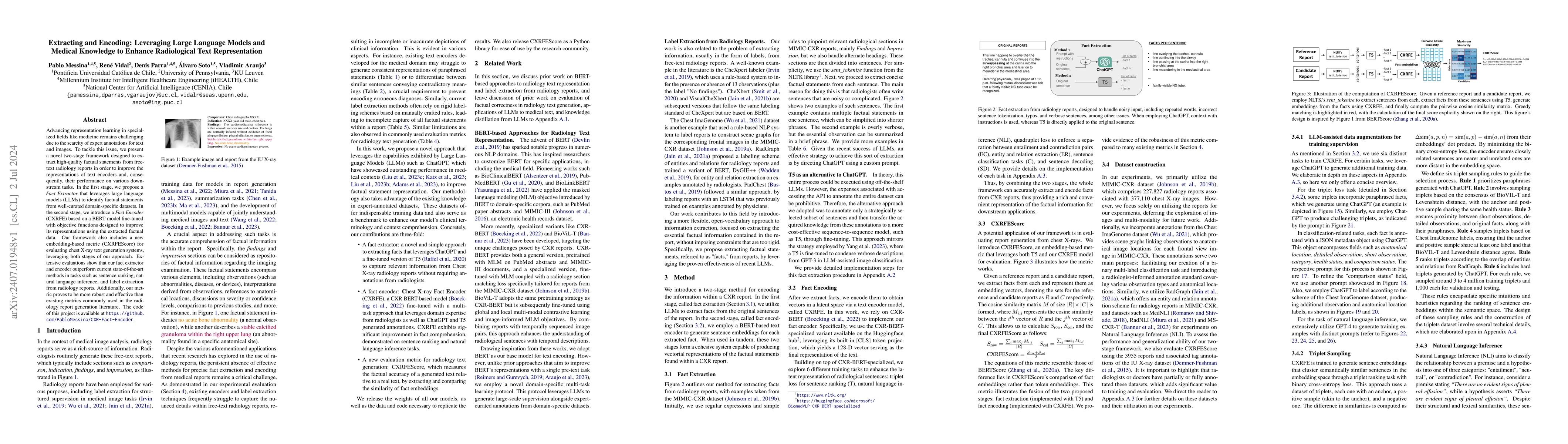 Thumbnail for Extracting and Encoding: Leveraging Large Language Models and Medical
  Knowledge to Enhance Radiological Text Representation