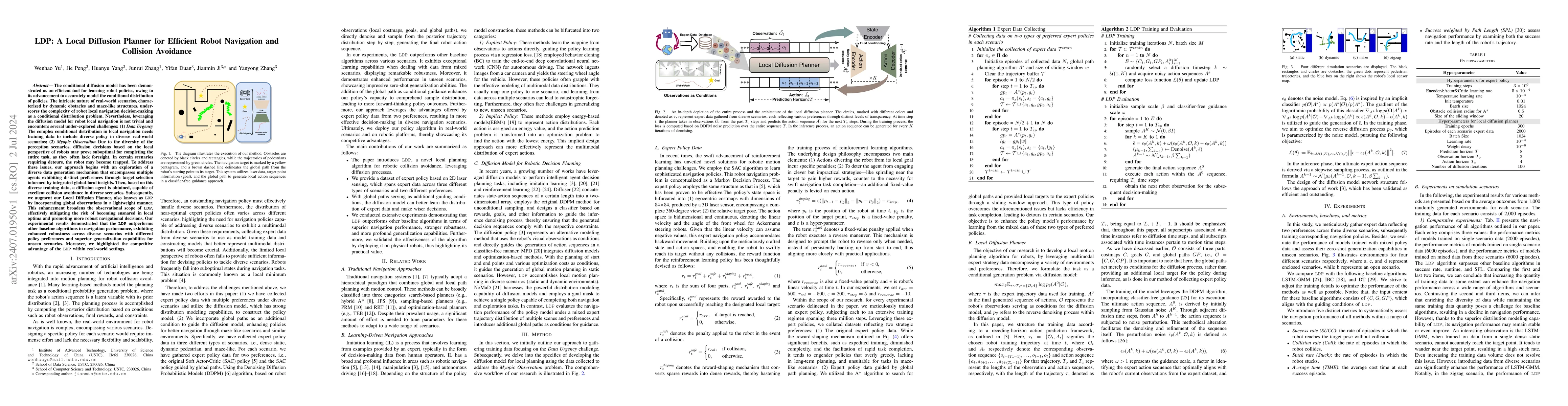 Thumbnail for LDP: A Local Diffusion Planner for Efficient Robot Navigation and
  Collision Avoidance