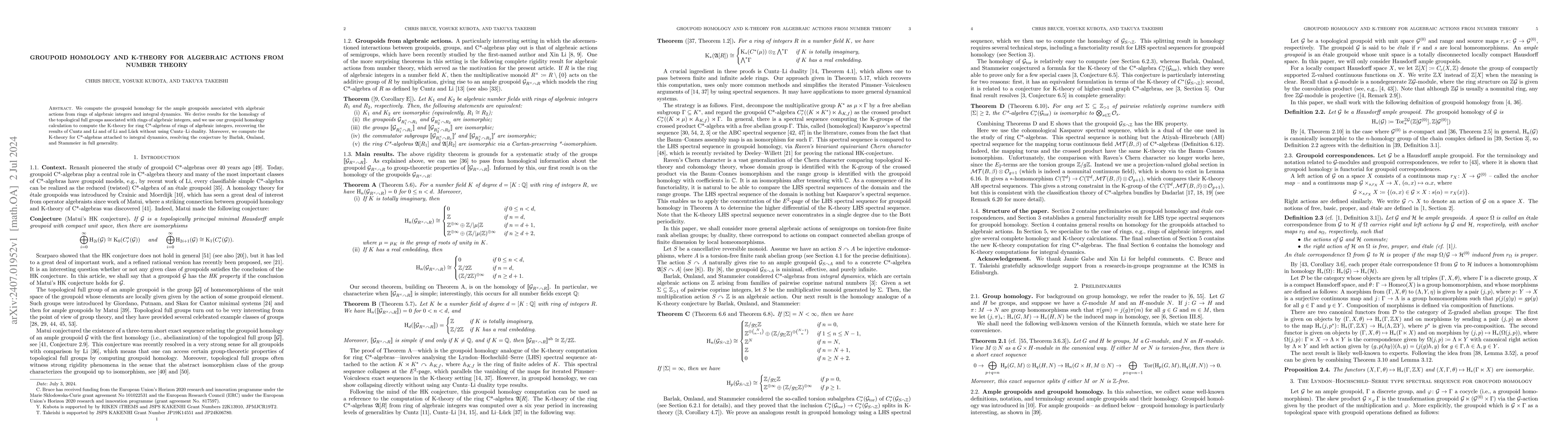 Thumbnail for Groupoid homology and K-theory for algebraic actions from number theory