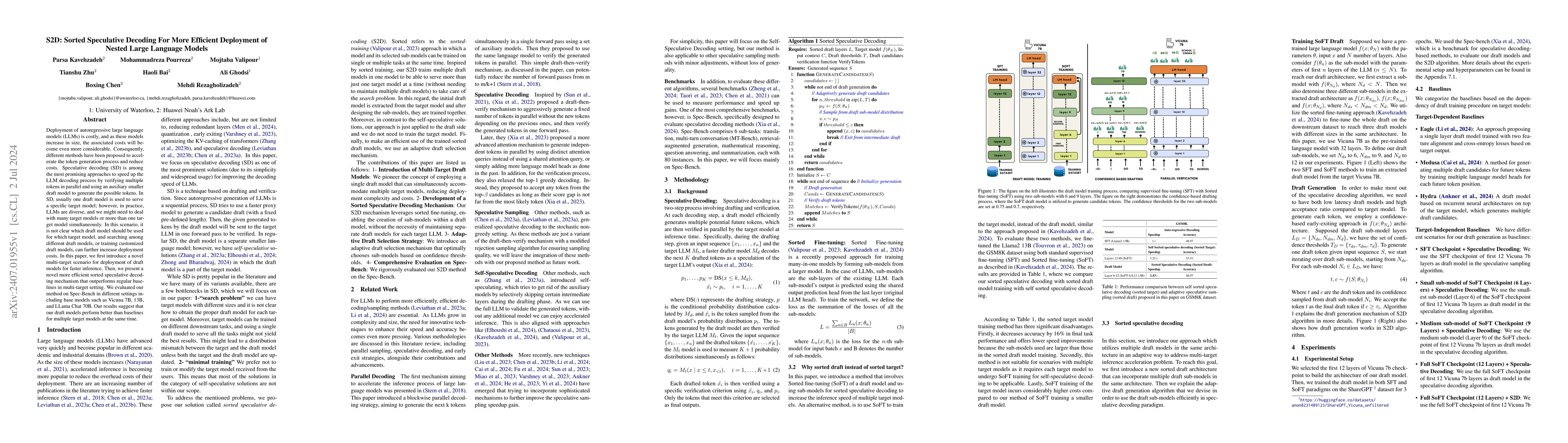 Thumbnail for S2D: Sorted Speculative Decoding For More Efficient Deployment of Nested
  Large Language Models