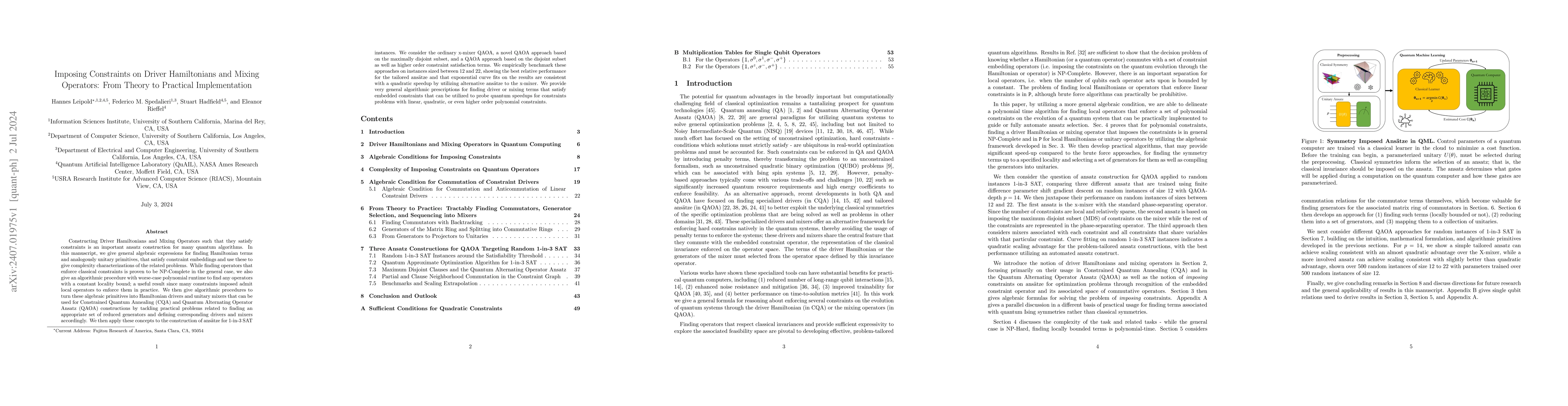 Thumbnail for Imposing Constraints on Driver Hamiltonians and Mixing Operators: From
  Theory to Practical Implementation