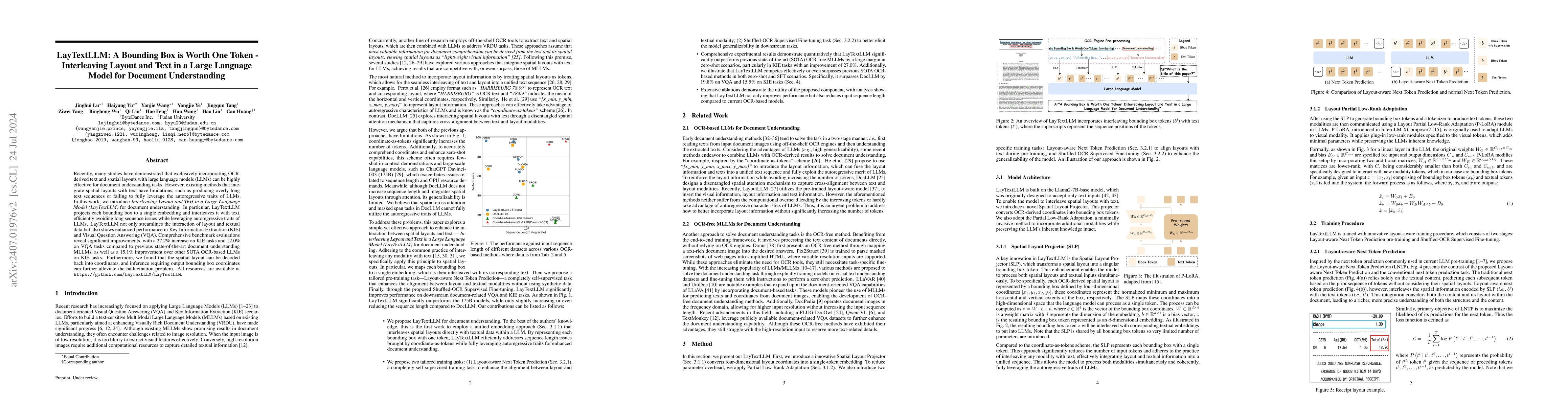 Thumbnail for A Bounding Box is Worth One Token: Interleaving Layout and Text in a
  Large Language Model for Document Understanding