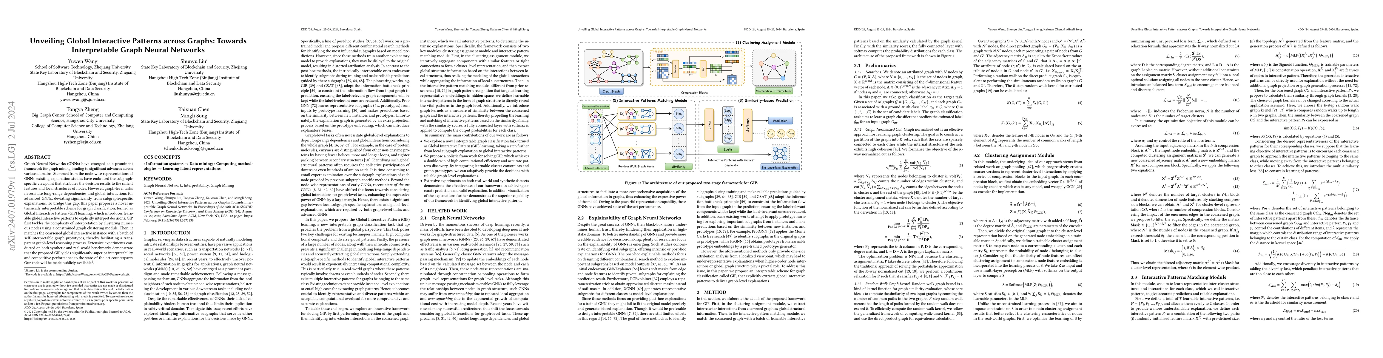 Thumbnail for Unveiling Global Interactive Patterns across Graphs: Towards
  Interpretable Graph Neural Networks