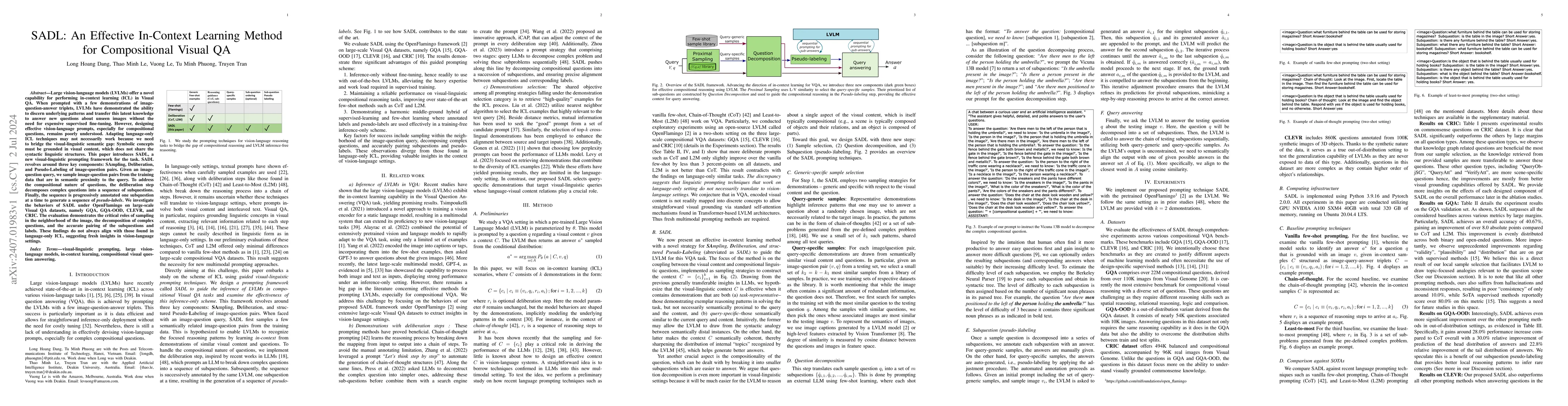 Thumbnail for SADL: An Effective In-Context Learning Method for Compositional Visual
  QA
