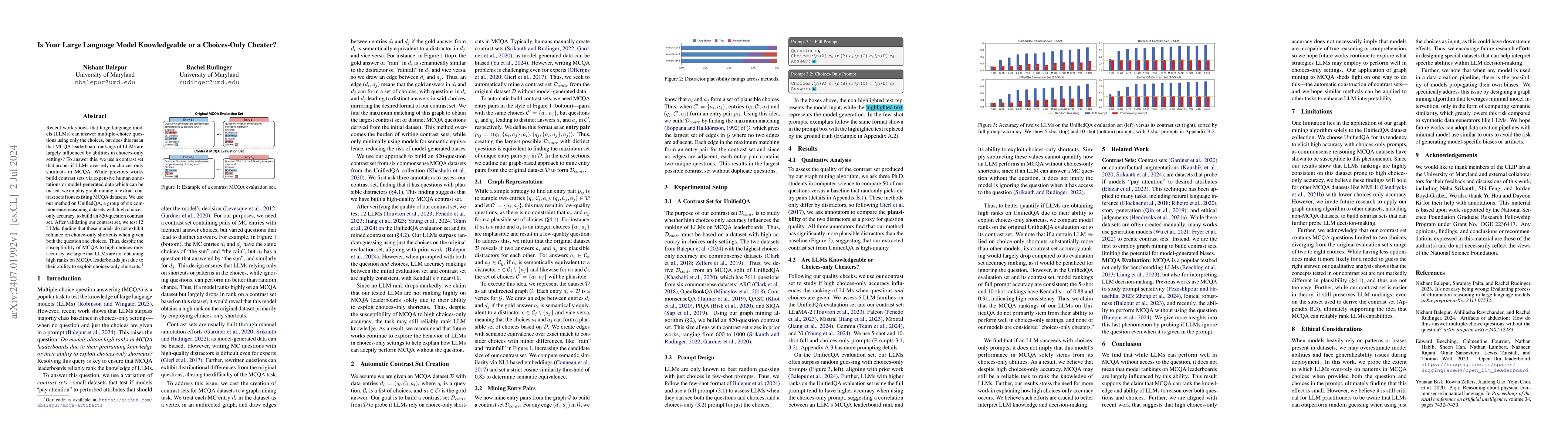 Thumbnail for Is Your Large Language Model Knowledgeable or a Choices-Only Cheater?