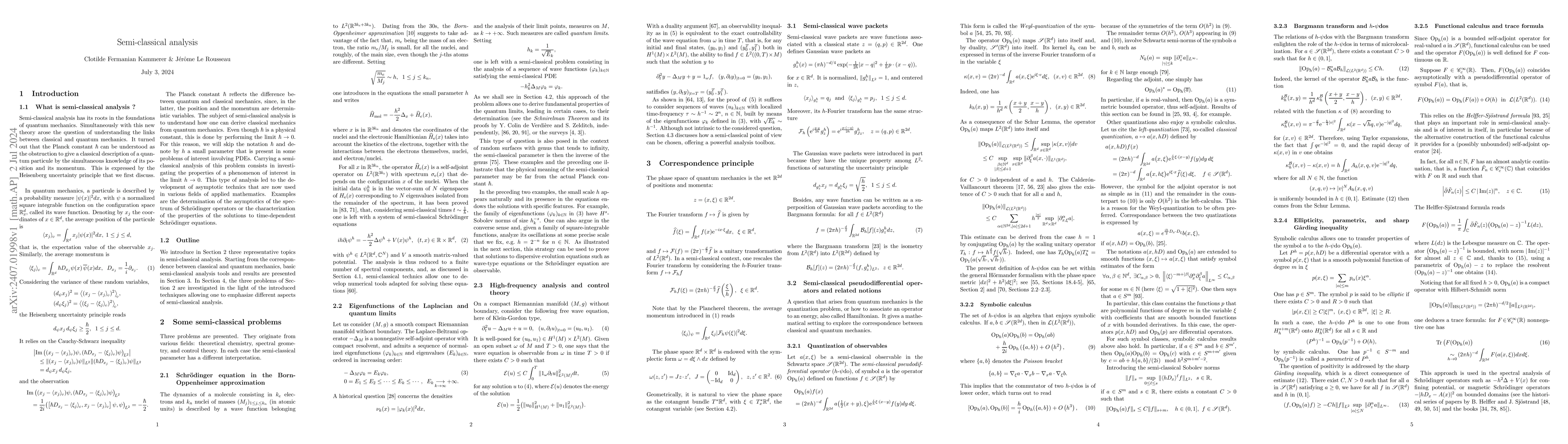 Thumbnail for Semi-classical analysis