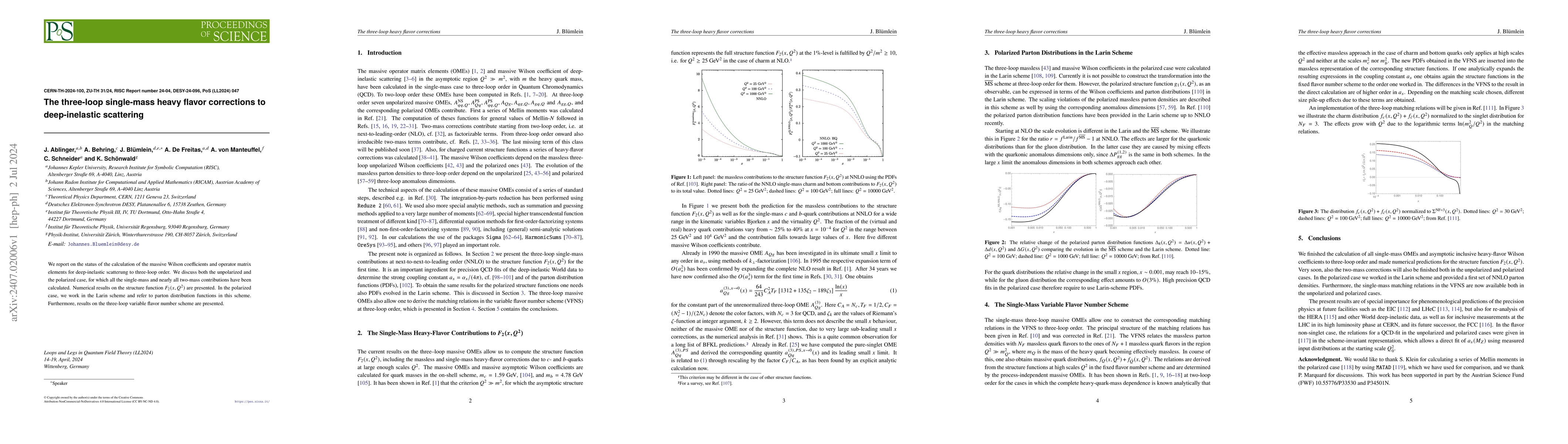 Thumbnail for The three-loop single-mass heavy flavor corrections to deep-inelastic
  scattering