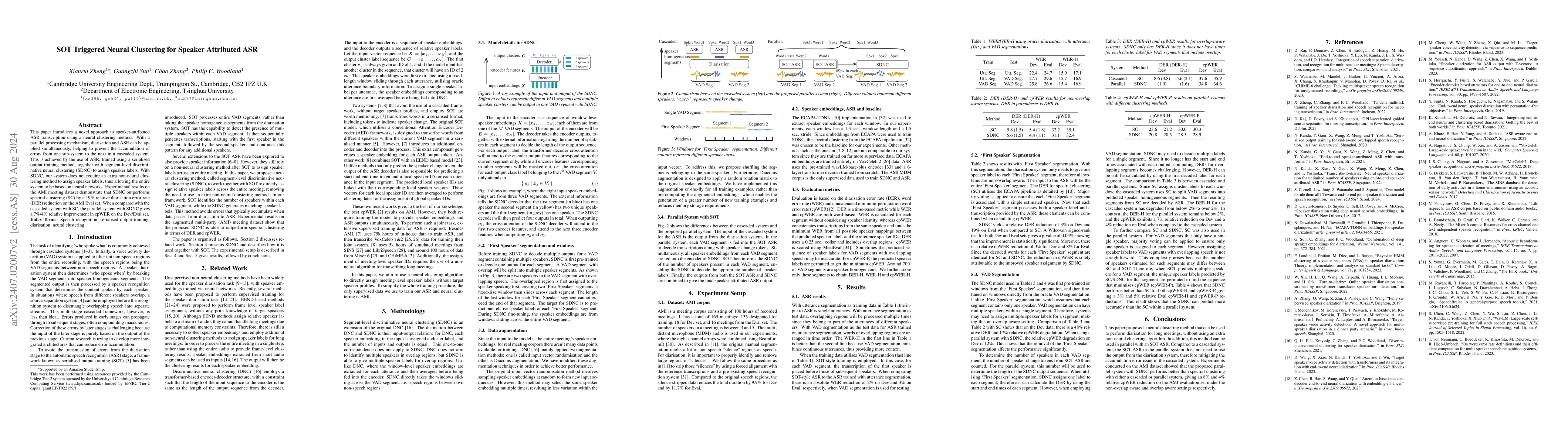 Thumbnail for SOT Triggered Neural Clustering for Speaker Attributed ASR