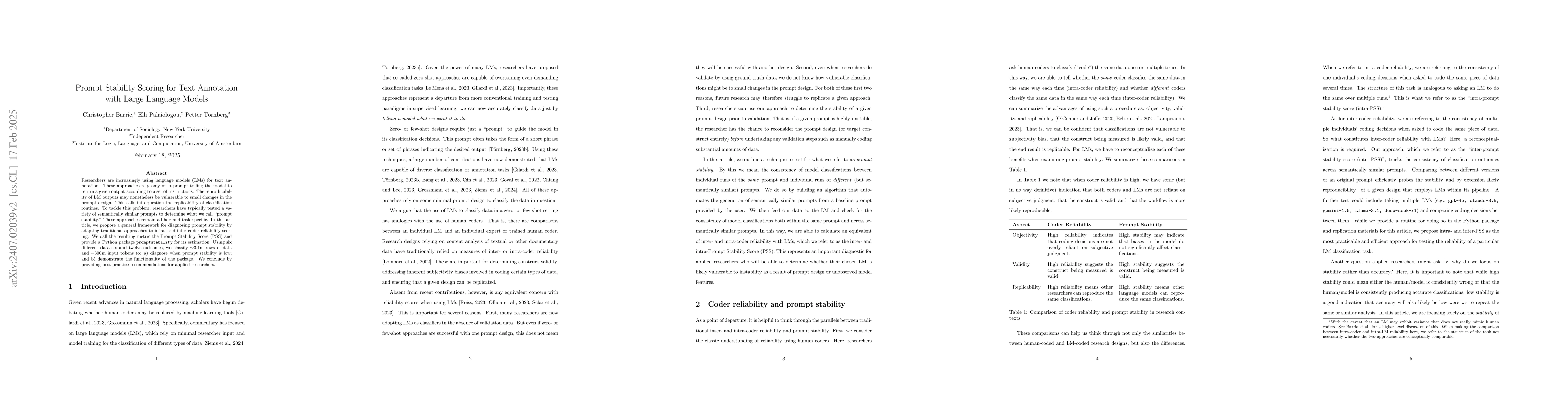 Thumbnail for Prompt Stability Scoring for Text Annotation with Large Language Models