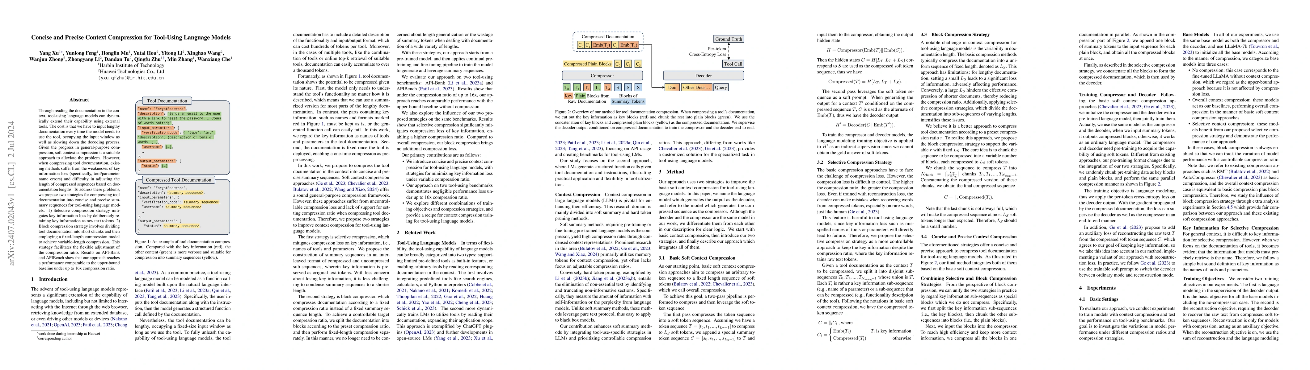 Thumbnail for Concise and Precise Context Compression for Tool-Using Language Models
