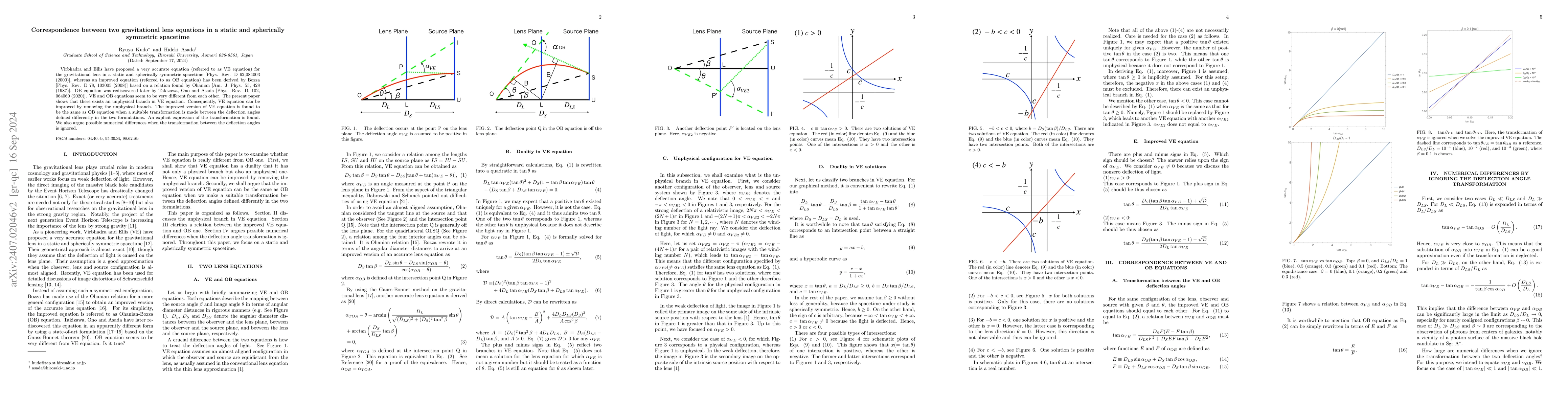 Thumbnail for Correspondence between two exact gravitational lens equations in a
  static and spherically symmetric spacetime