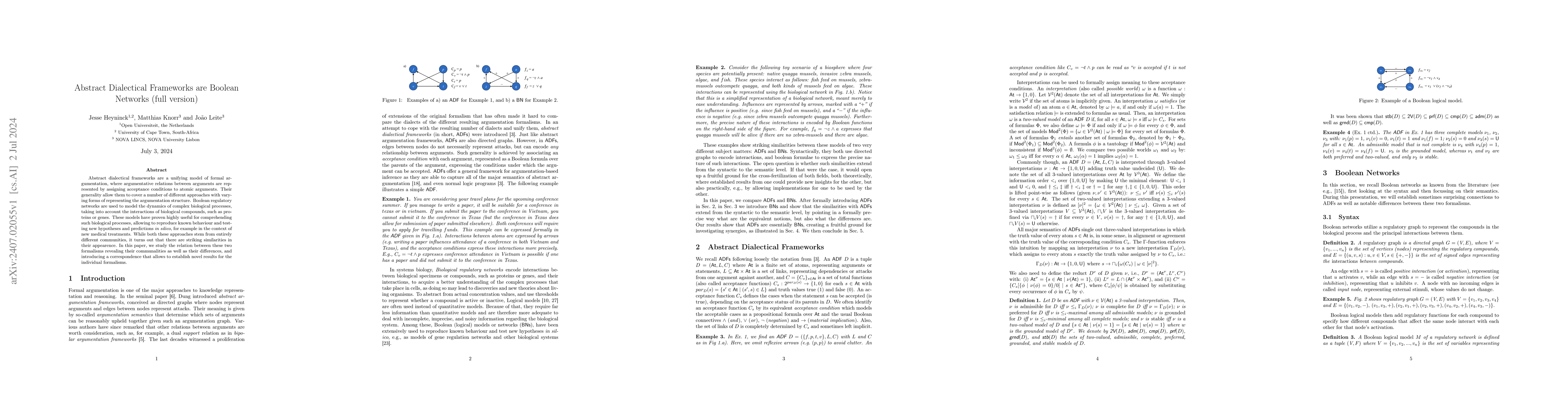 Thumbnail for Abstract Dialectical Frameworks are Boolean Networks (full version)