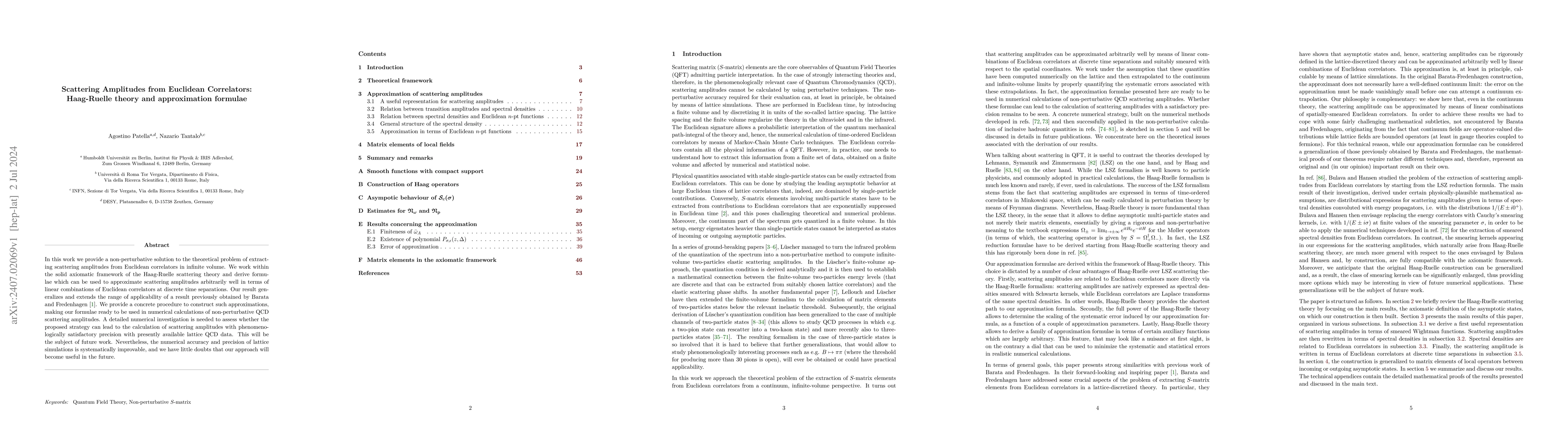 Thumbnail for Scattering Amplitudes from Euclidean Correlators: Haag-Ruelle theory and
  approximation formulae