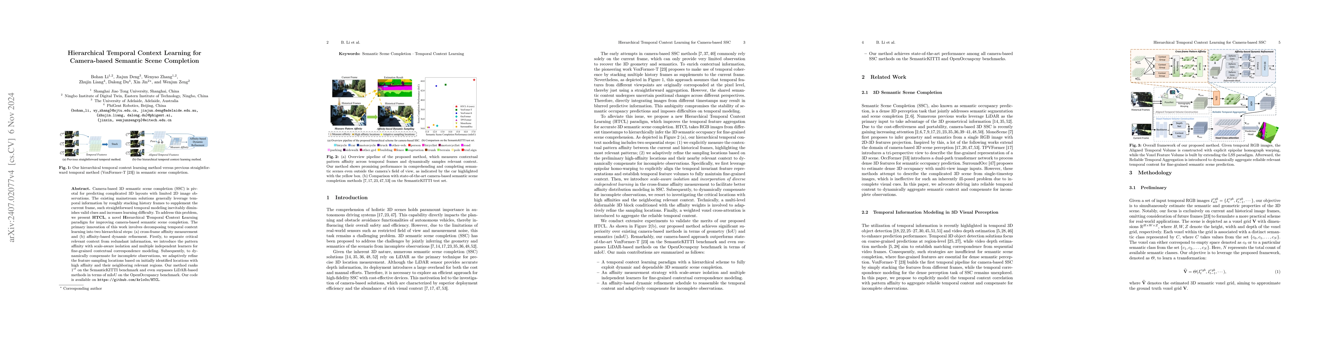 Thumbnail for Hierarchical Temporal Context Learning for Camera-based Semantic Scene
  Completion