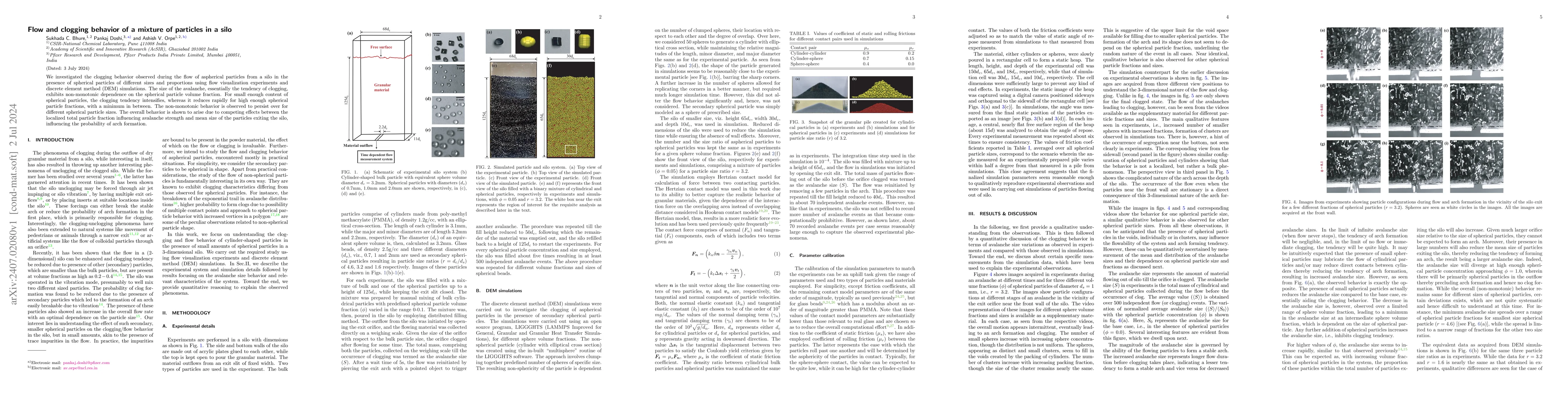 Thumbnail for Flow and clogging behavior of a mixture of particles in a silo