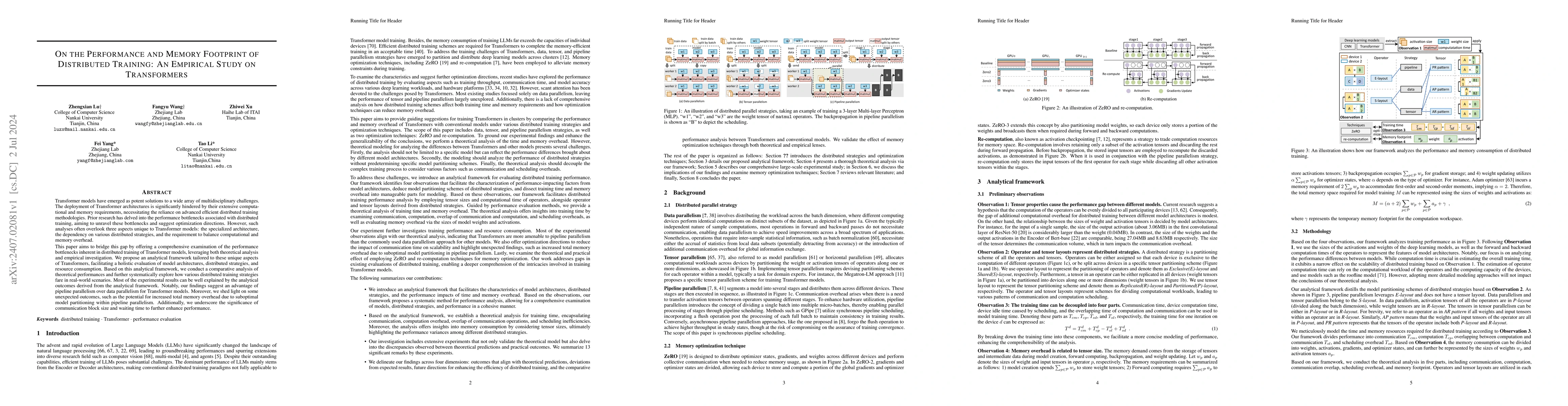 Thumbnail for On the Performance and Memory Footprint of Distributed Training: An
  Empirical Study on Transformers