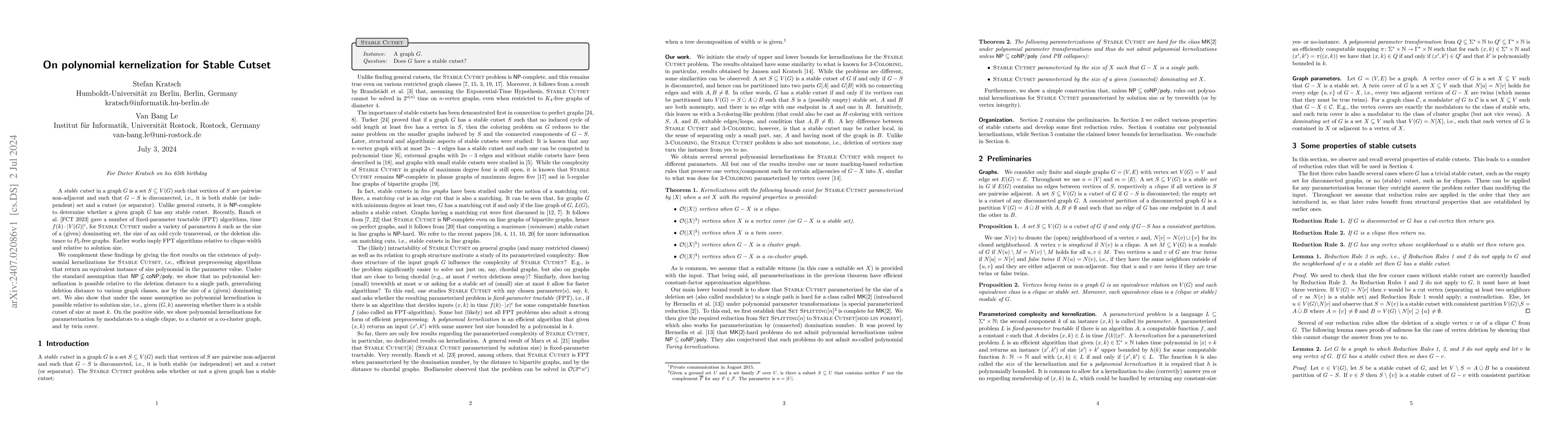 Thumbnail for On polynomial kernelization for Stable Cutset
