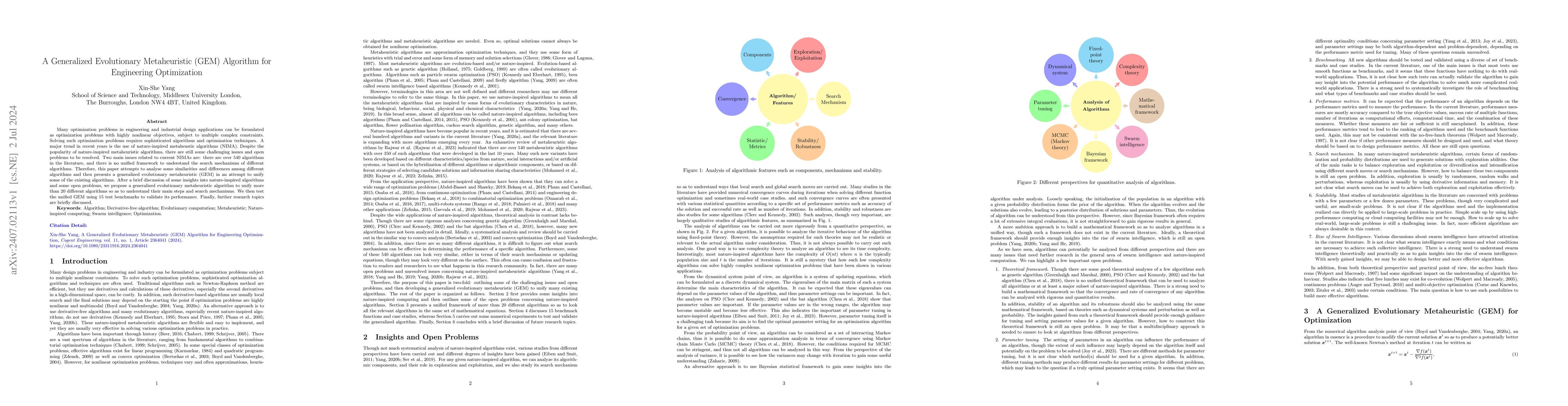 Thumbnail for A Generalized Evolutionary Metaheuristic (GEM) Algorithm for Engineering
  Optimization