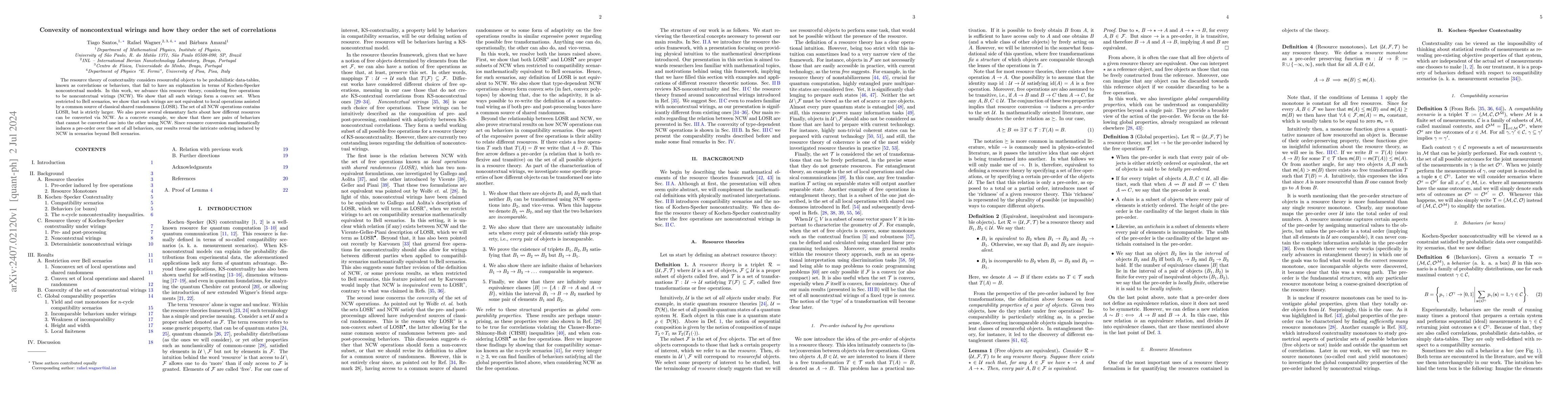 Thumbnail for Convexity of noncontextual wirings and how they order the set of
  correlations