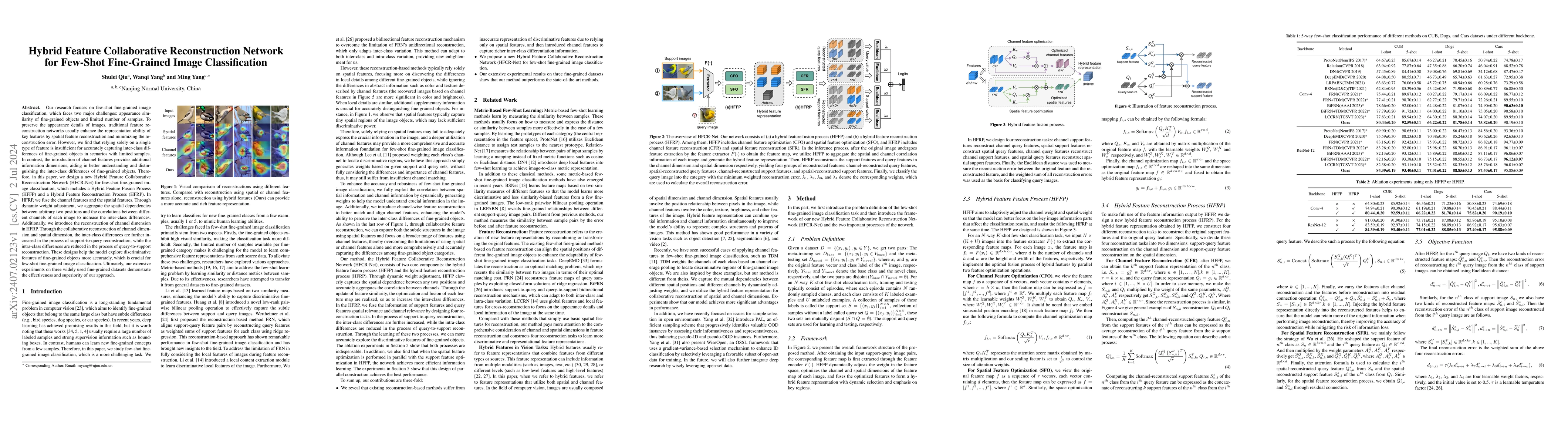 Thumbnail for Hybrid Feature Collaborative Reconstruction Network for Few-Shot
  Fine-Grained Image Classification