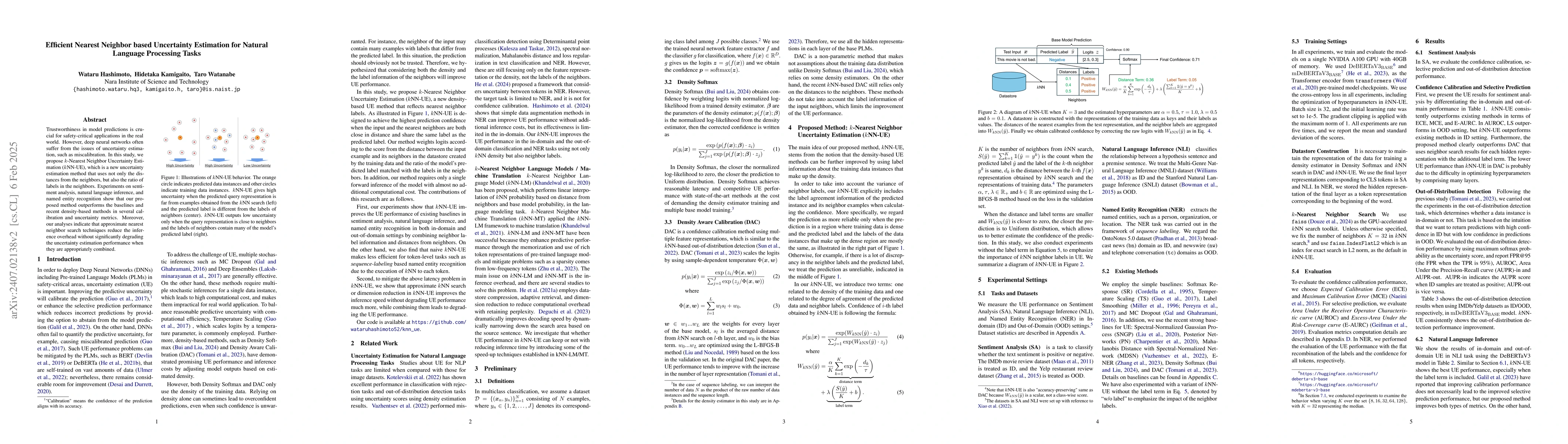 Thumbnail for Efficient Nearest Neighbor based Uncertainty Estimation for Natural
  Language Processing Tasks