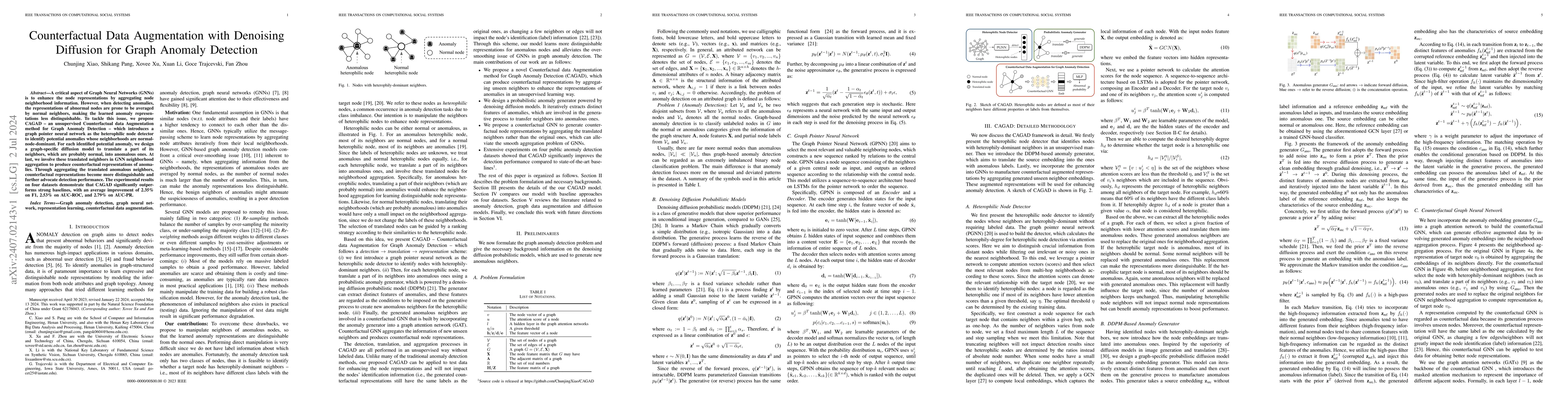 Thumbnail for Counterfactual Data Augmentation with Denoising Diffusion for Graph
  Anomaly Detection