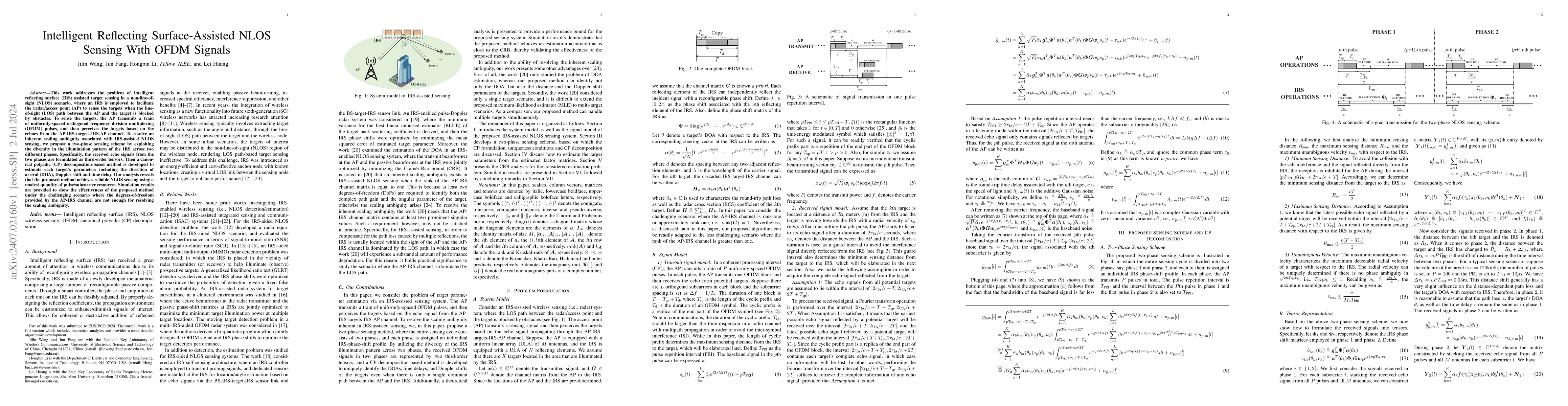 Thumbnail for Intelligent Reflecting Surface-Assisted NLOS Sensing With OFDM Signals