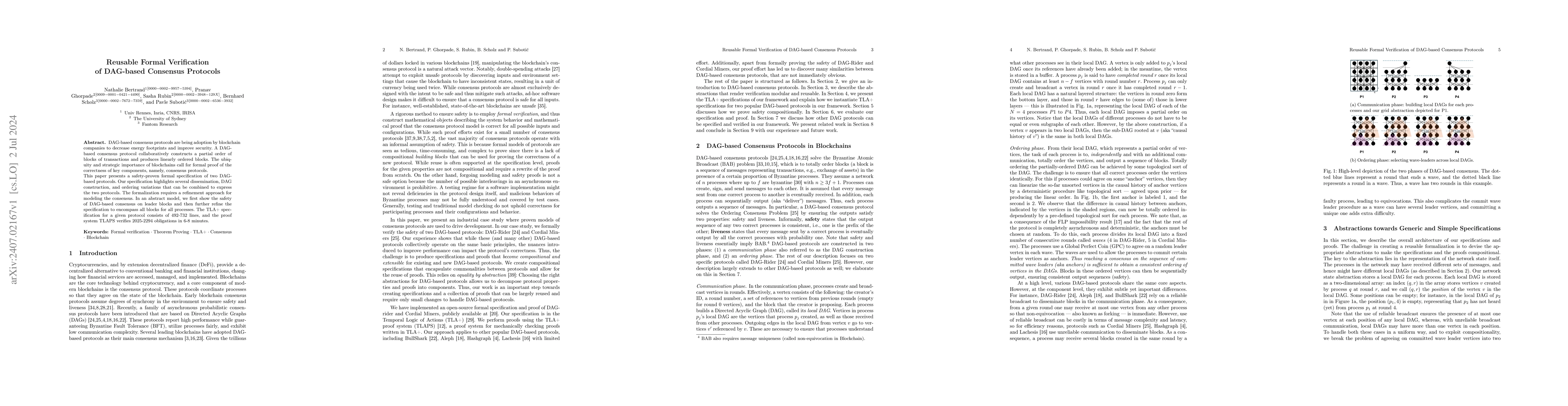 Thumbnail for Reusable Formal Verification of DAG-based Consensus Protocols