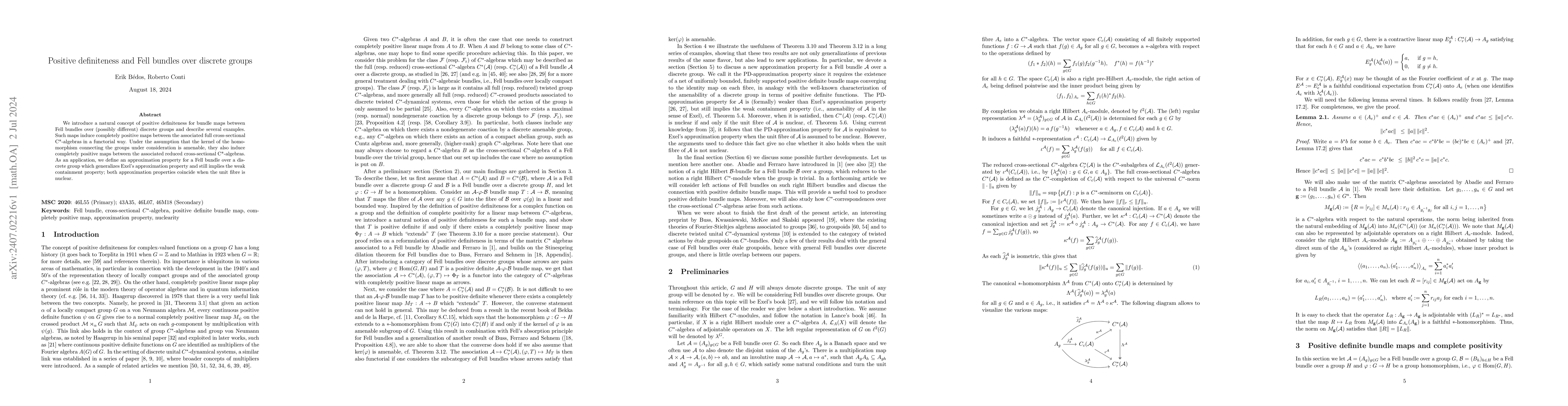 Thumbnail for Positive definiteness and Fell bundles over discrete groups