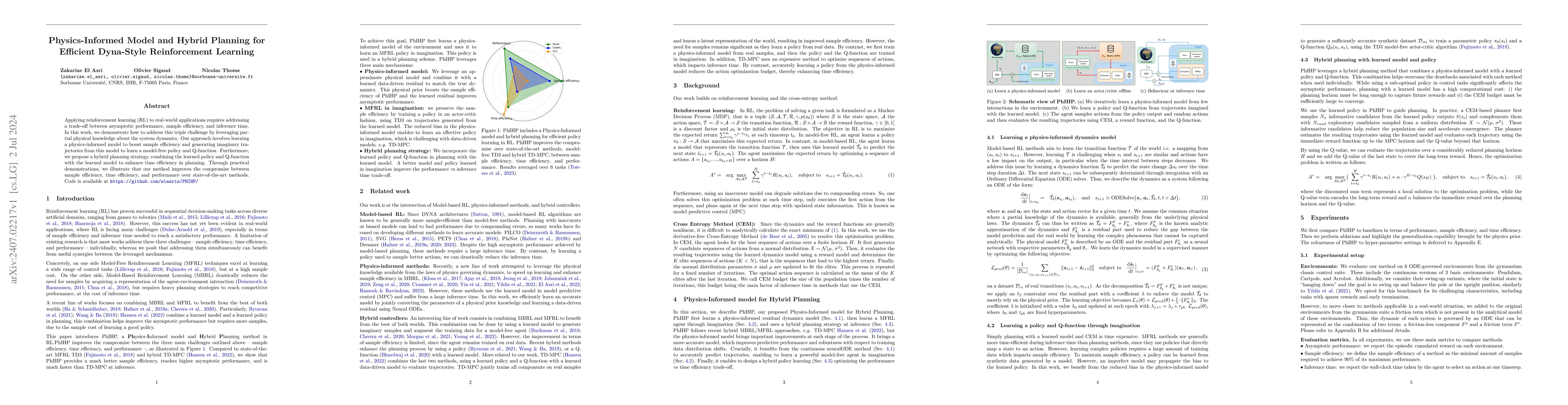 Thumbnail for Physics-Informed Model and Hybrid Planning for Efficient Dyna-Style
  Reinforcement Learning