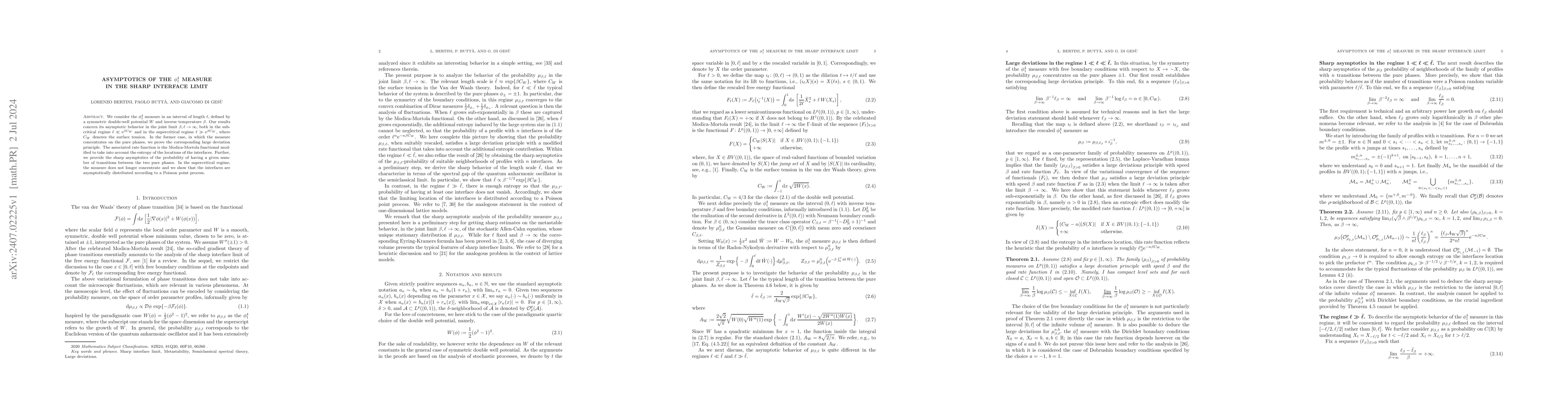 Thumbnail for Asymptotics of the $\phi^4_1$ measure in the sharp interface limit