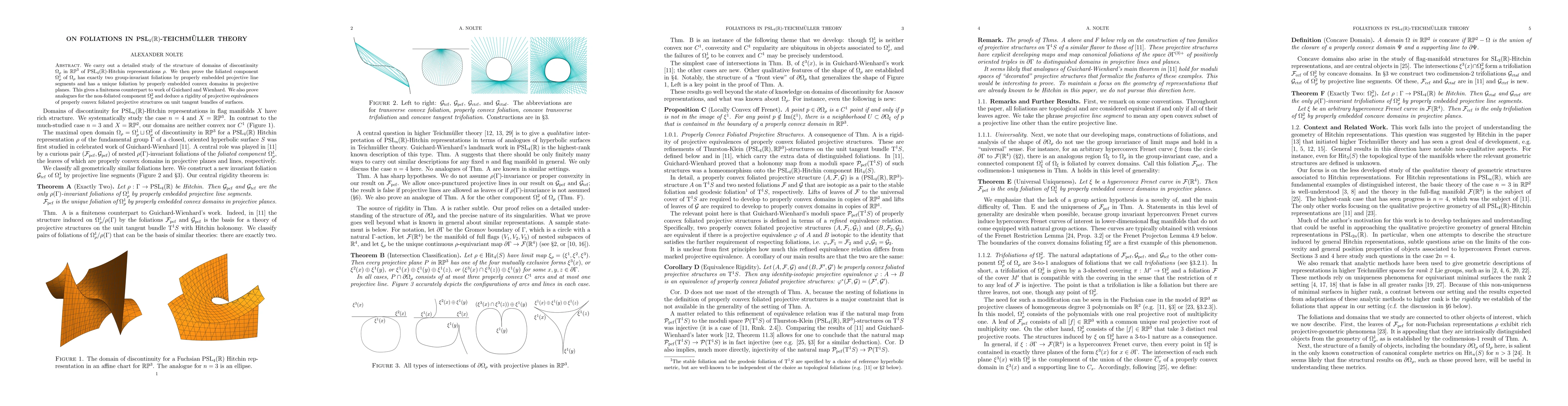 Thumbnail for On Foliations in $\text{PSL}(4,\mathbb{R})$-Teichm\"uller Theory