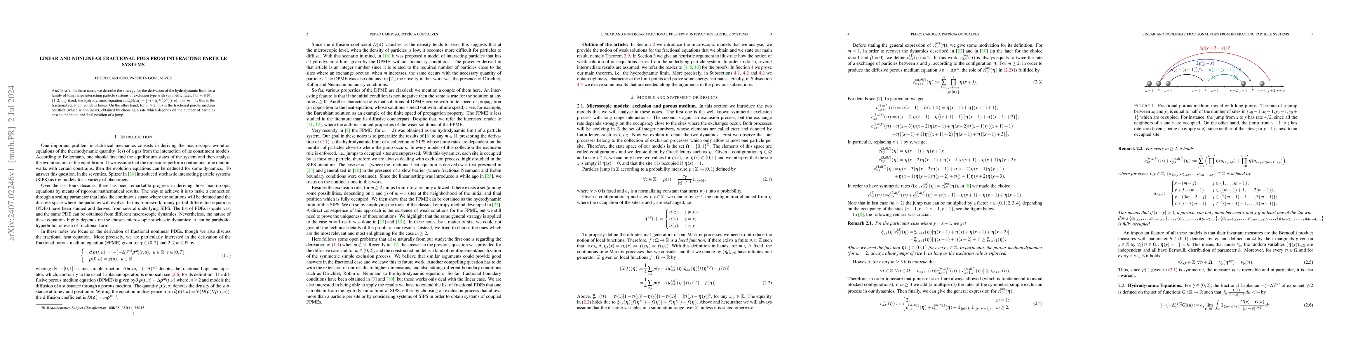 Thumbnail for Linear and Nonlinear Fractional PDEs from interacting particle systems