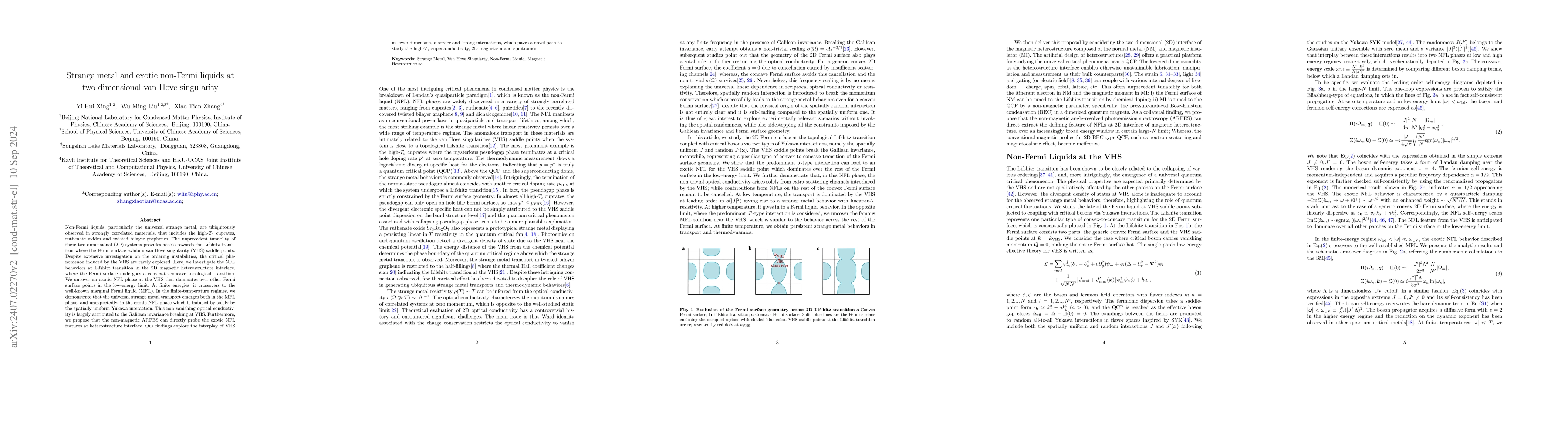 Thumbnail for Strange metal at van Hove singularity in magnetic heterostructure