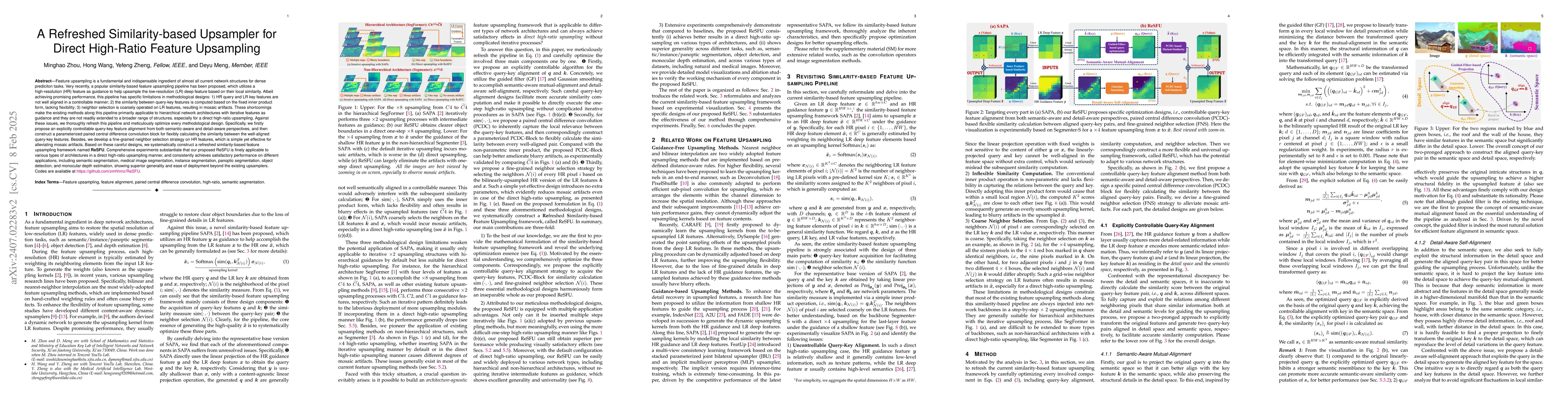 Thumbnail for A Refreshed Similarity-based Upsampler for Direct High-Ratio Feature
  Upsampling
