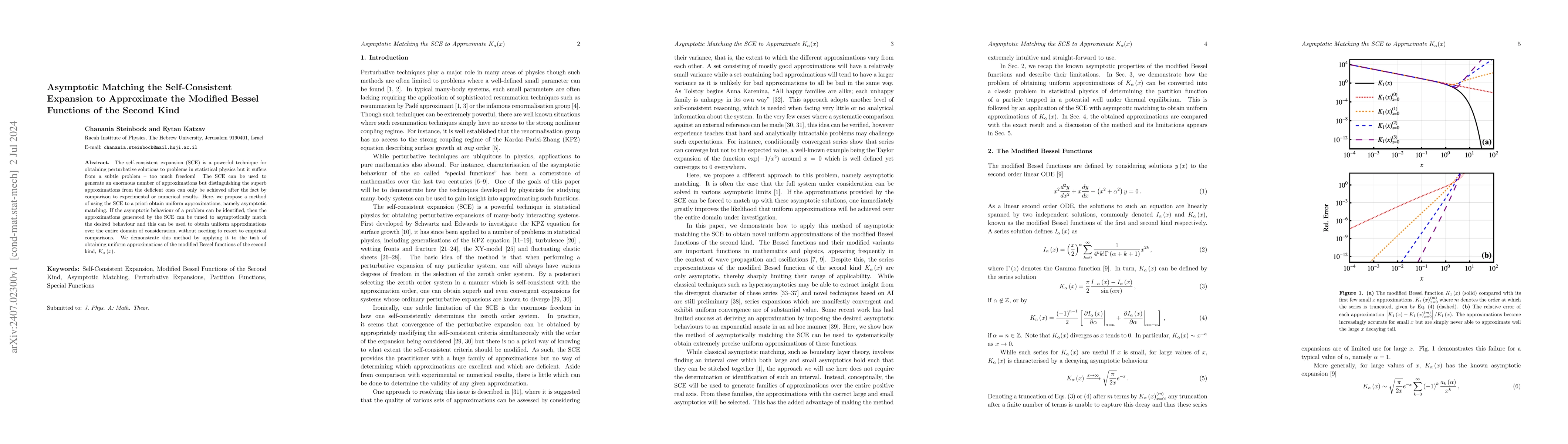 Thumbnail for Asymptotic Matching the Self-Consistent Expansion to Approximate the
  Modified Bessel Functions of the Second Kind
