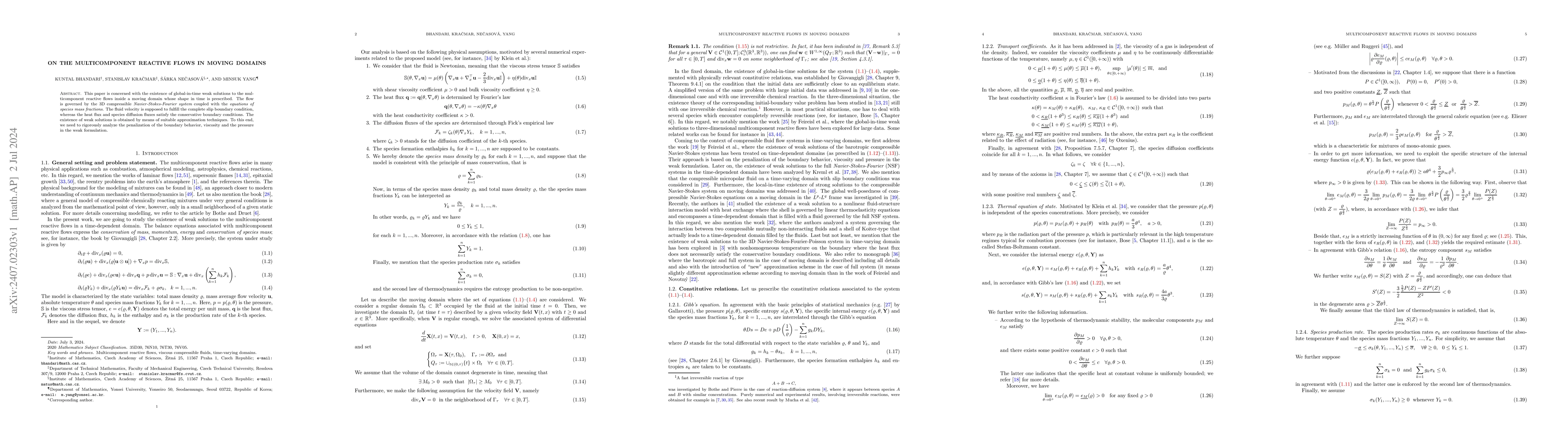Thumbnail for On the multicomponent reactive flows in moving domains