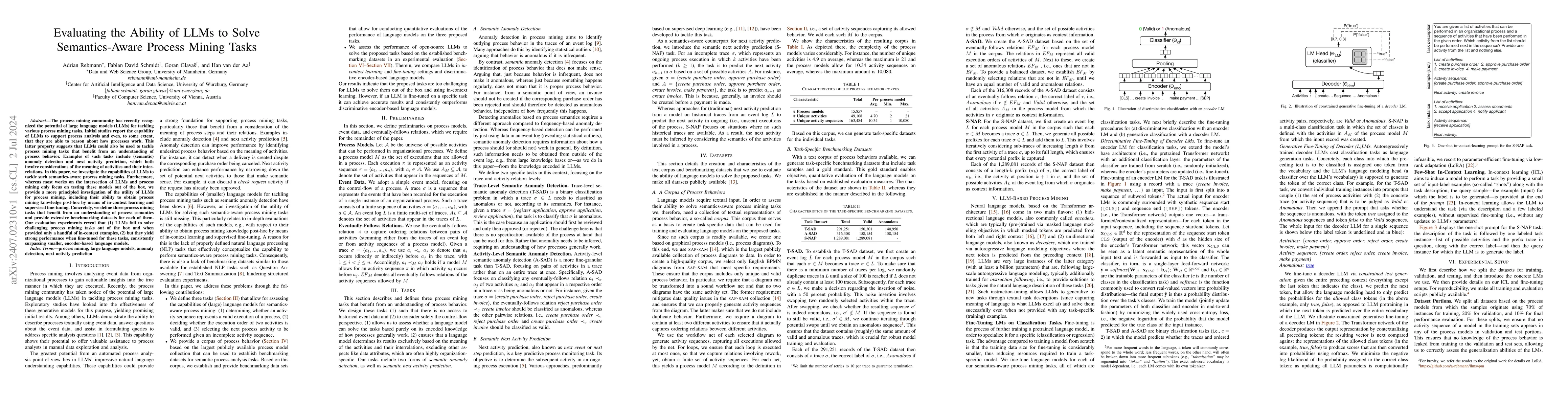 Thumbnail for Evaluating the Ability of LLMs to Solve Semantics-Aware Process Mining
  Tasks