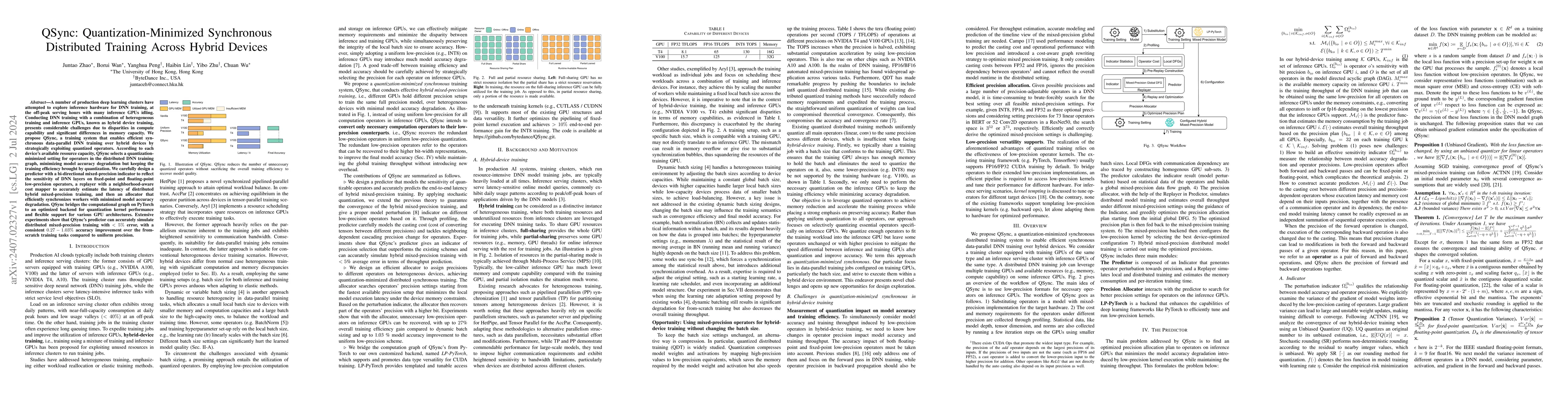 Thumbnail for QSync: Quantization-Minimized Synchronous Distributed Training Across
  Hybrid Devices