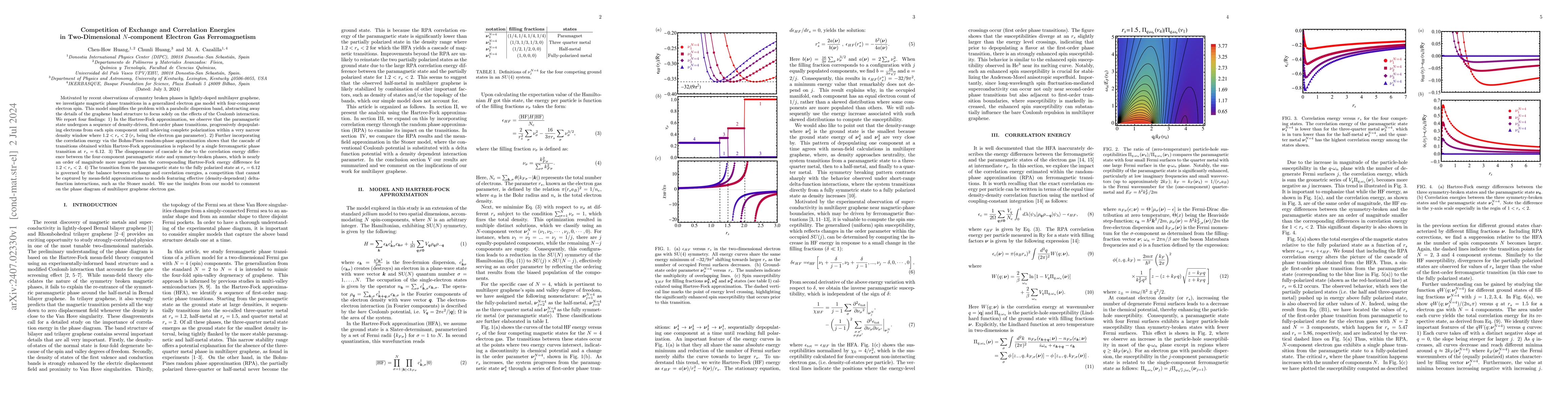 Thumbnail for Competition of Exchange and Correlation Energies in Two-Dimensional
  $N$-component Electron Gas Ferromagnetism