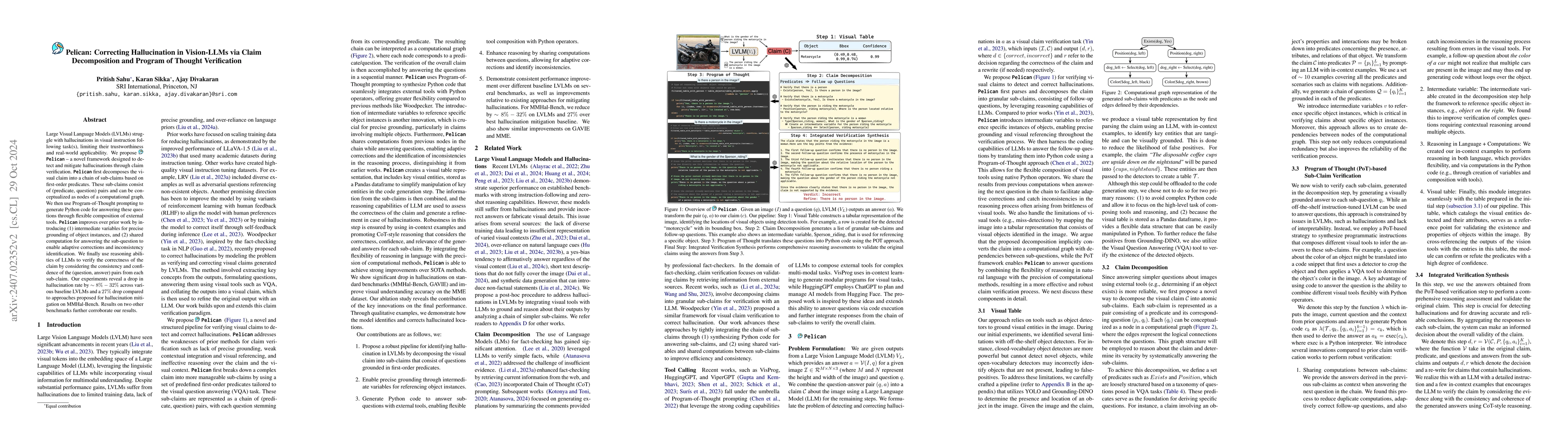 Thumbnail for Pelican: Correcting Hallucination in Vision-LLMs via Claim Decomposition
  and Program of Thought Verification