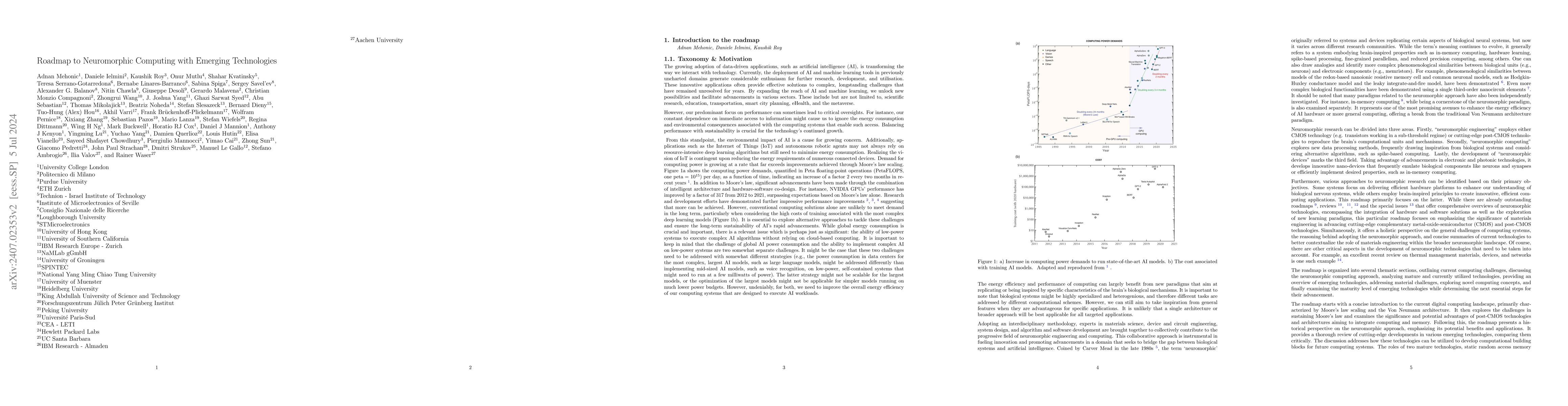 Thumbnail for Roadmap to Neuromorphic Computing with Emerging Technologies