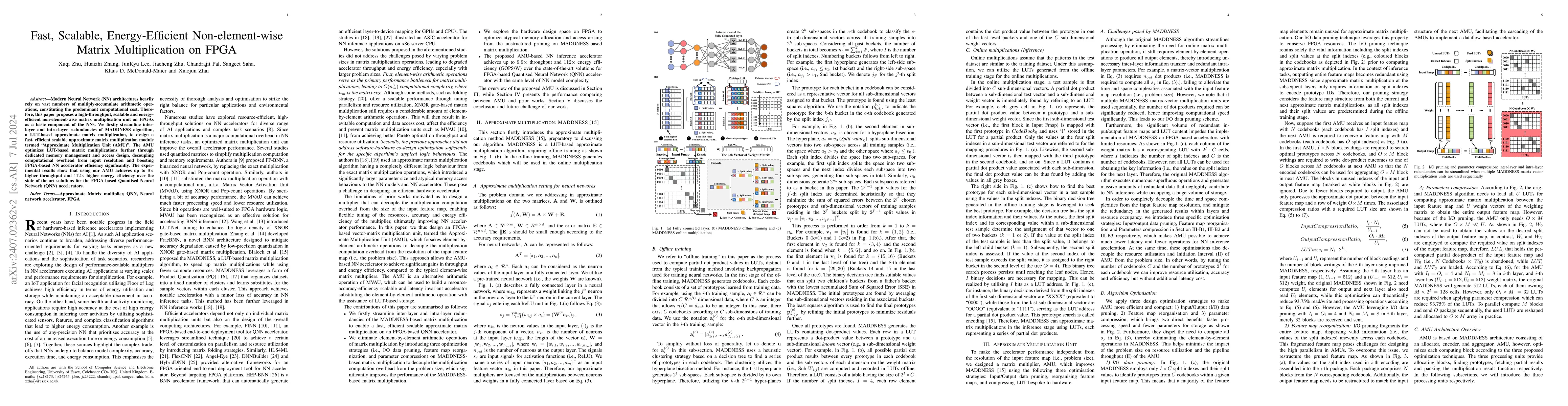 Thumbnail for Fast, Scalable, Energy-Efficient Non-element-wise Matrix Multiplication
  on FPGA